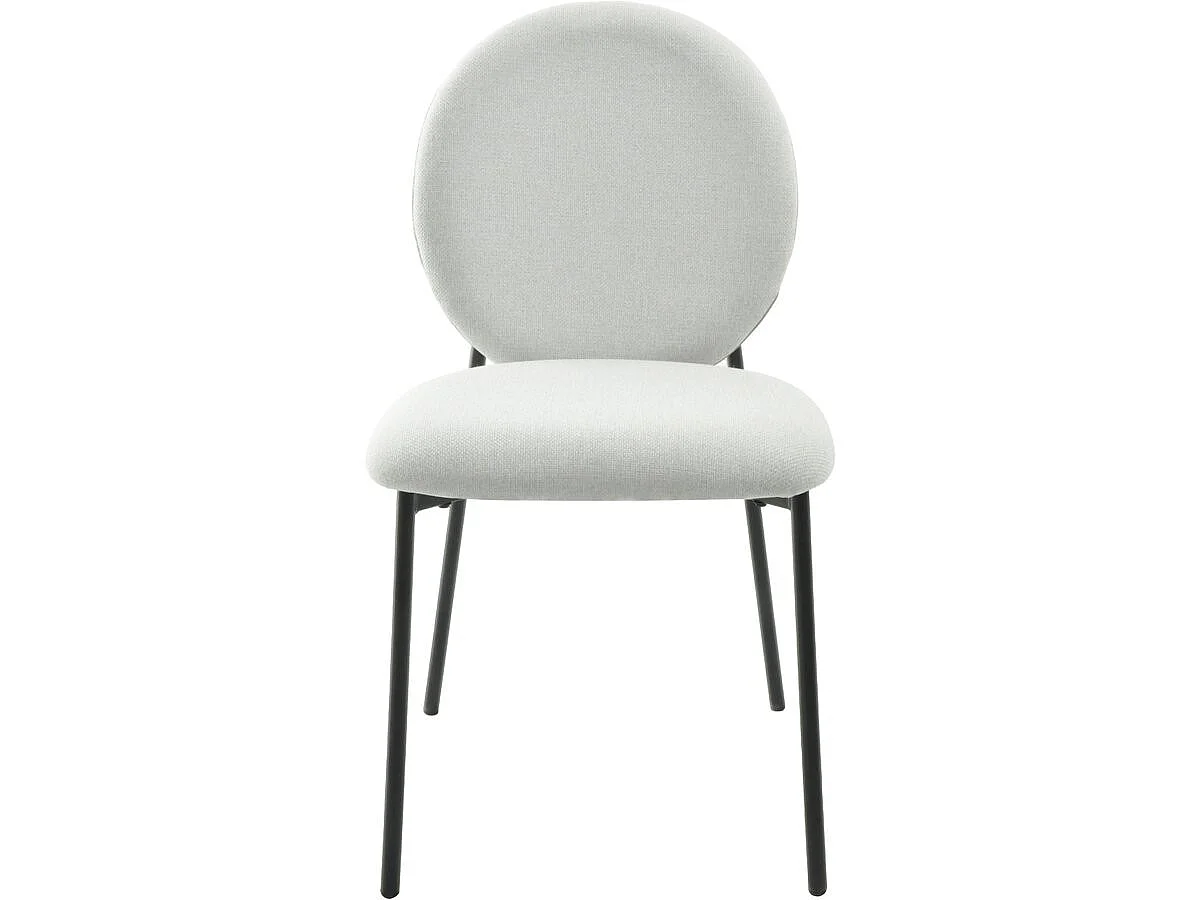 Lot de 2 chaises de salle à manger en métal "Perla" - Gris clair