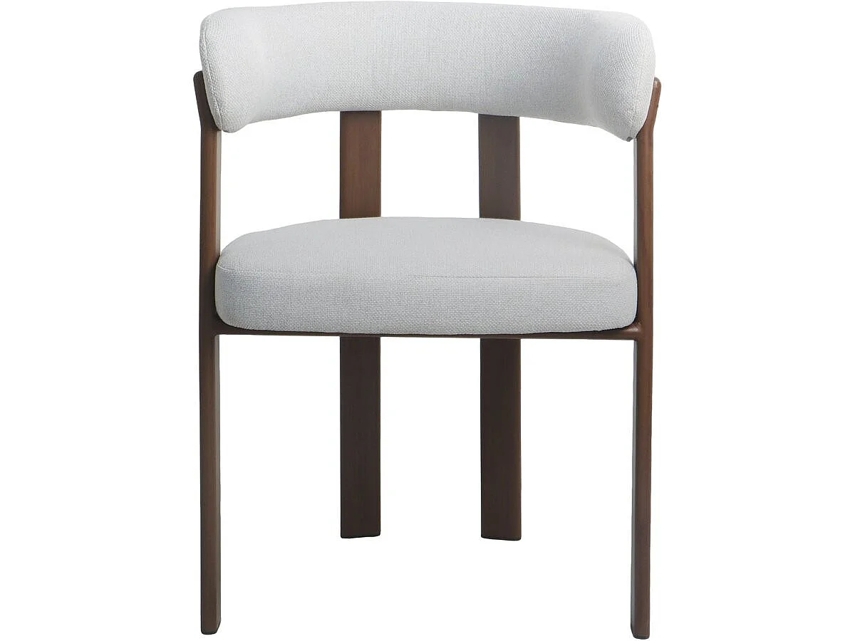 Lot de 2 chaises de salle à manger avec accoudoirs "Opale" - Gris clair