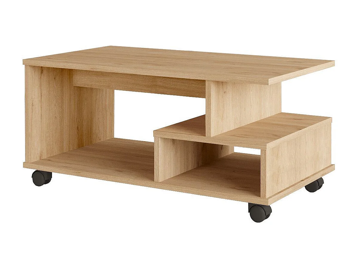 Moderner Beige Holz Couchtisch "MIN9" - 90 x 51 x 42 cm