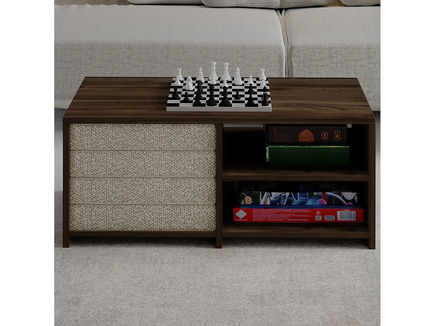 "Gord" Holz Couchtisch - Braun 90 x 45 x 44 cm - Hanah Home Collection