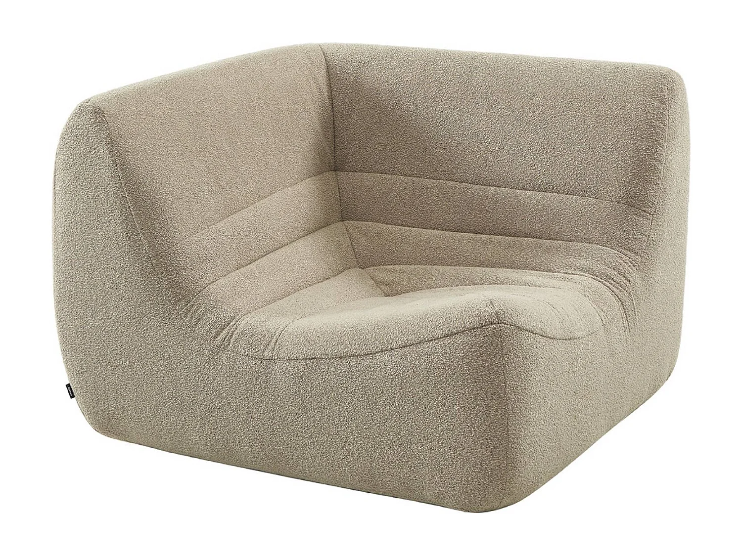Sillón esquinero de borreguito texturizado beige