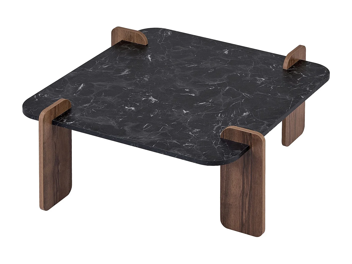 Couchtisch aus Holz "Marais" - 90 x 90 x 35 cm - Schwarz