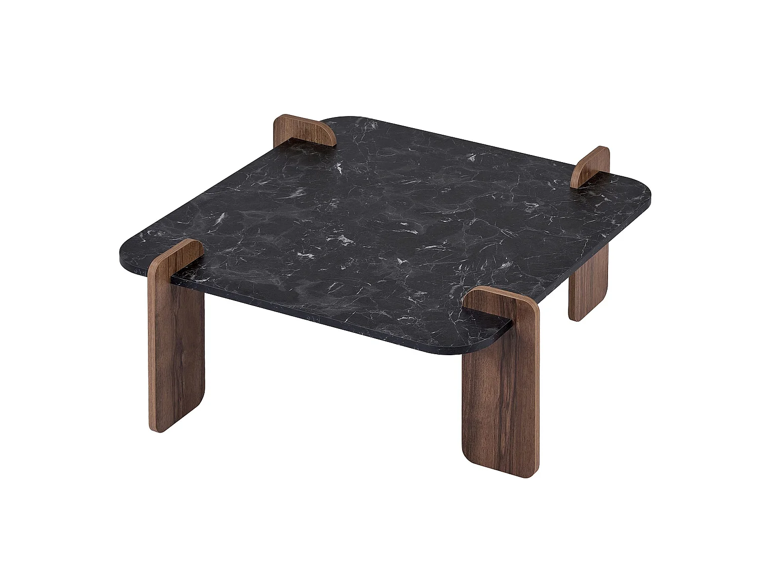 Elegant "Marais" Trä Kaffebord - Noir 90 x 90 x 35 cm
