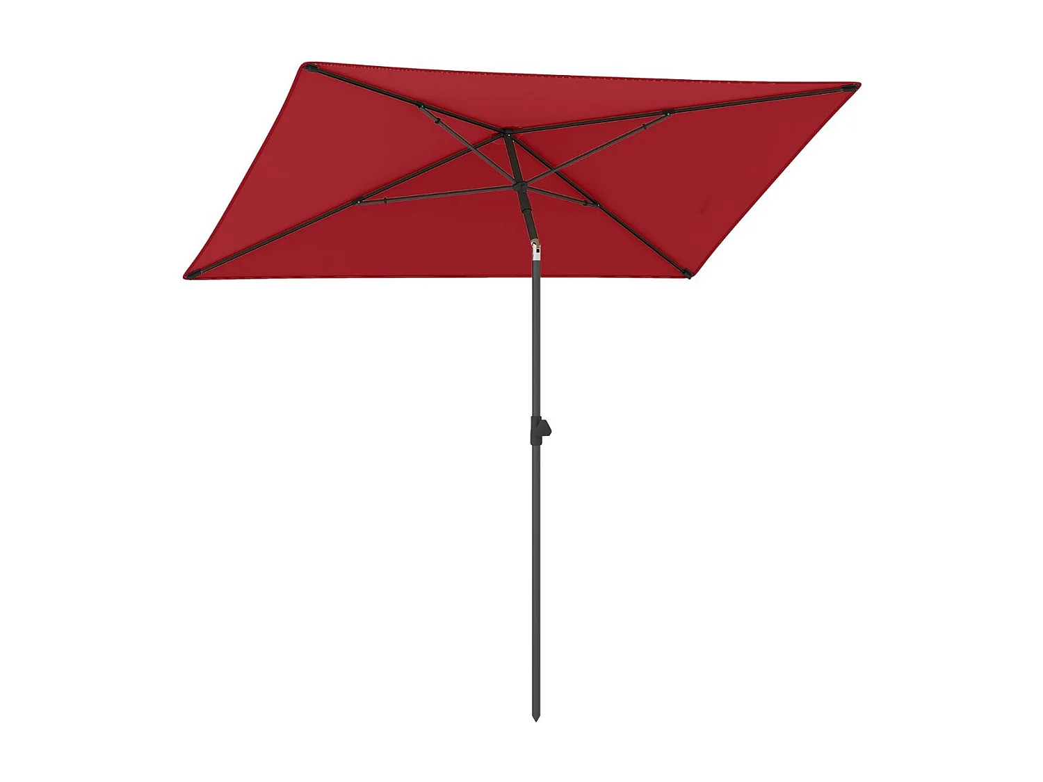 Balkon Sonnenschirm Beidseitig um 30° Knickbar Gartenschirm Rechteckiger Balkonschirm Rot