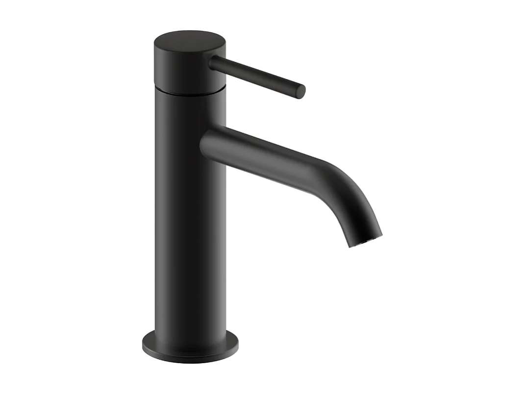 Mitigeur lavabo bec bas PAINI Cox Slim noir mat avec vidage clic clac