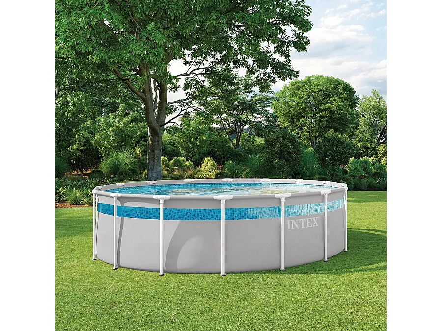 Piscine tubulaire ronde Intex Prism Frame Clearview 4,88 x 1,22 m