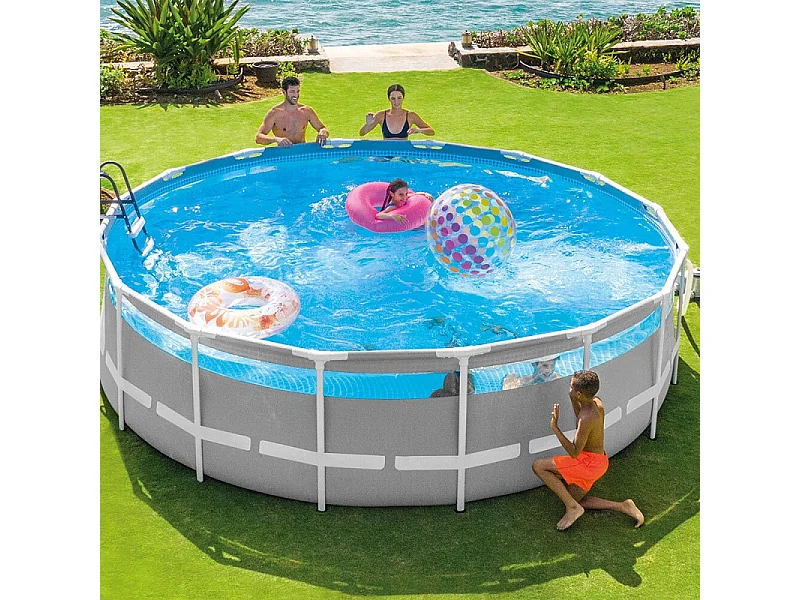 Piscine tubulaire ronde Intex Prism Frame Clearview 4,88 x 1,22 m