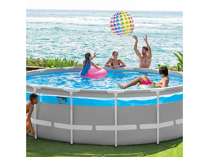 Piscine tubulaire ronde Intex Prism Frame Clearview 4,88 x 1,22 m