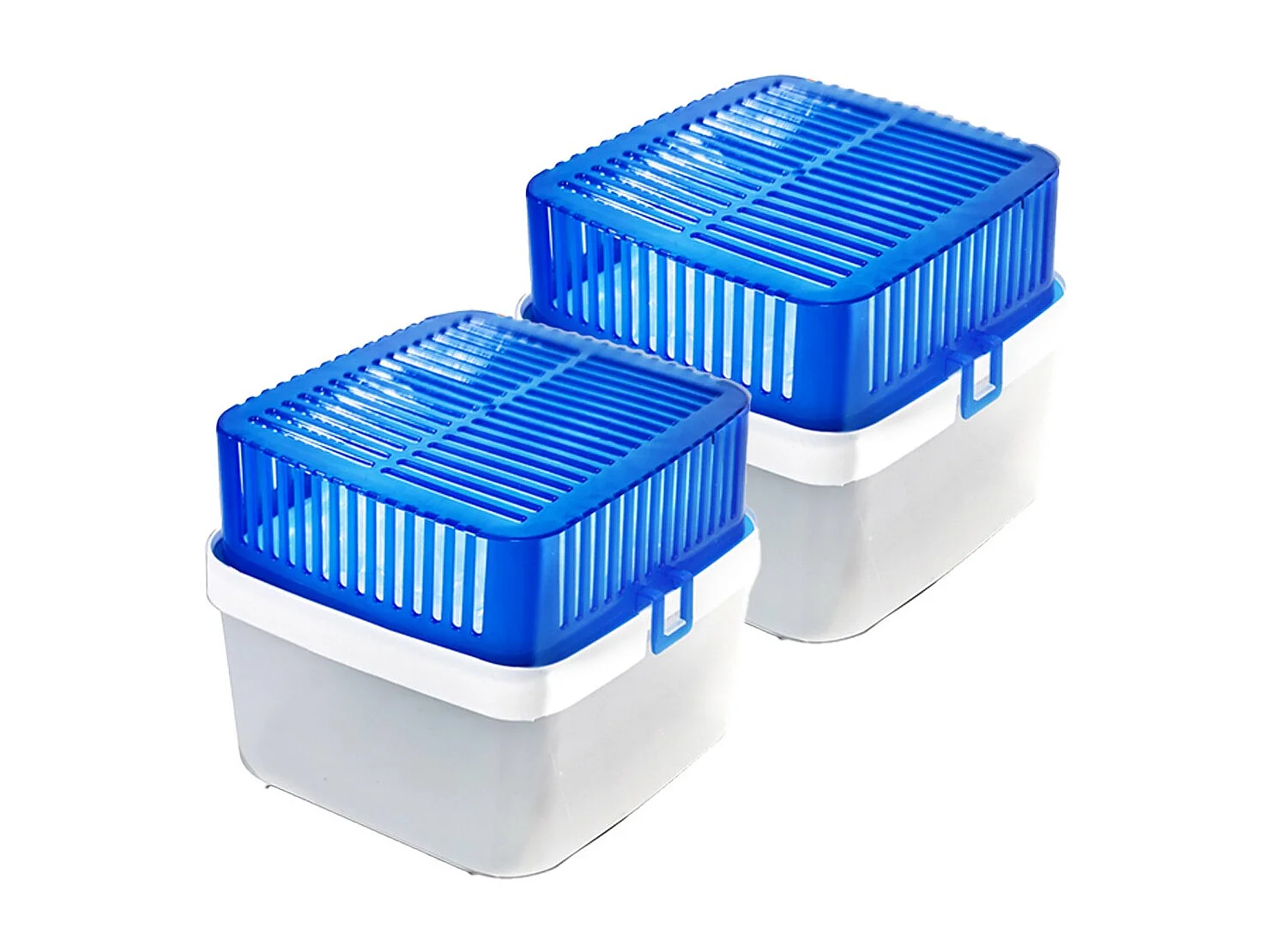 Lot de 2 déshumidificateurs absorbeurs d'Humidité carré compact, contenance 600 g - Hauteur 14 x Longueur 16 x Profondeur 16 cm