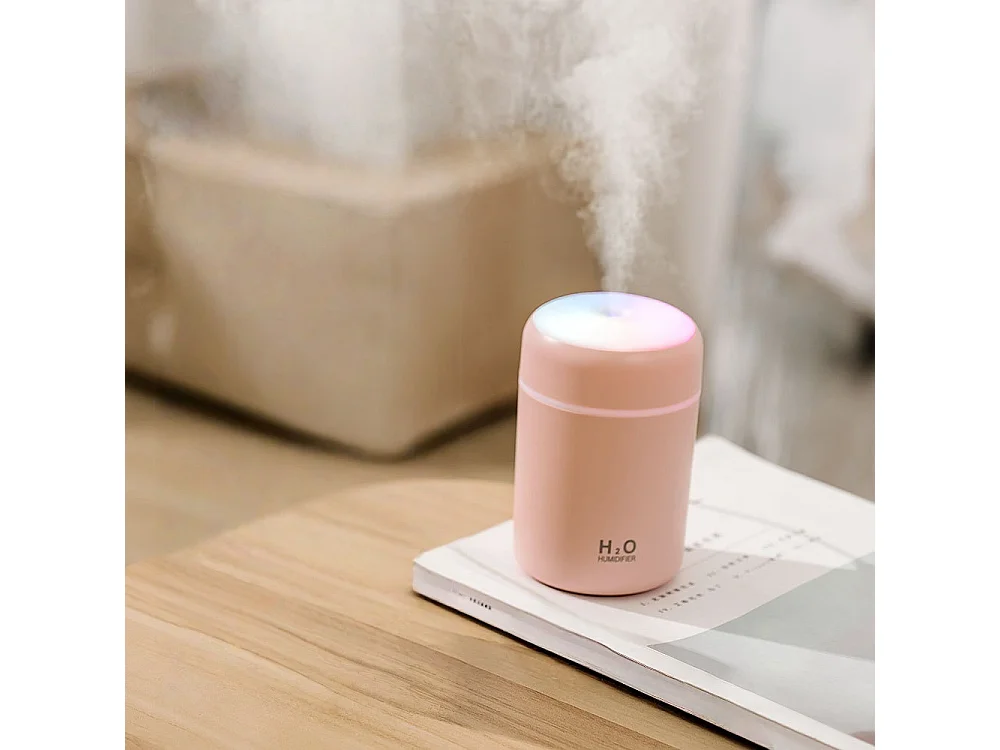Humidificateur d'air - mini, ultrasonique, 2 modes brume réglable - arrêt automatique et veilleuse colorée