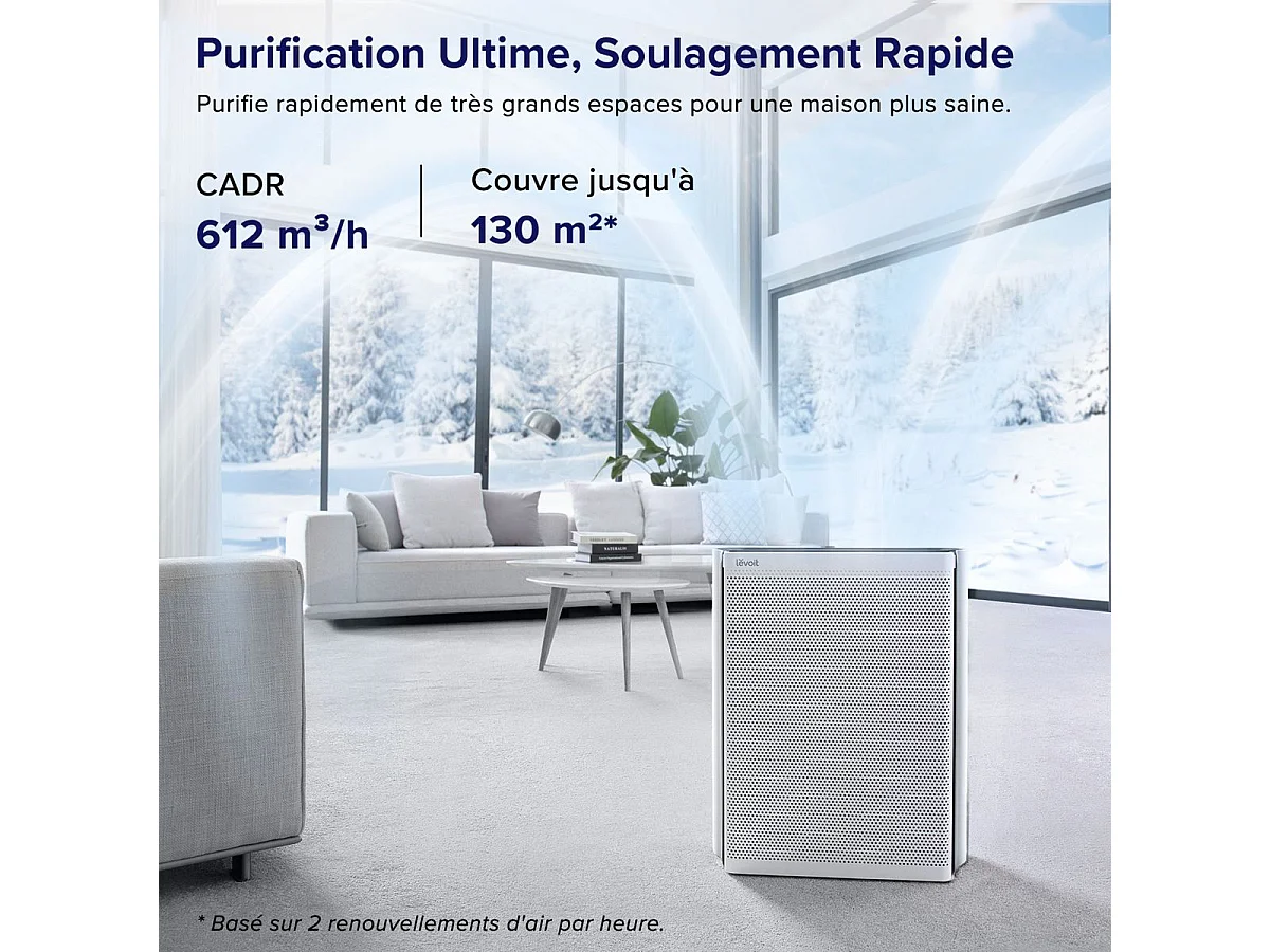 Levoit EverestAir LAP-EL551S-AEUR Purificateur d'air — jusqu'à 126 m², HEPA H13, 605 m³/h