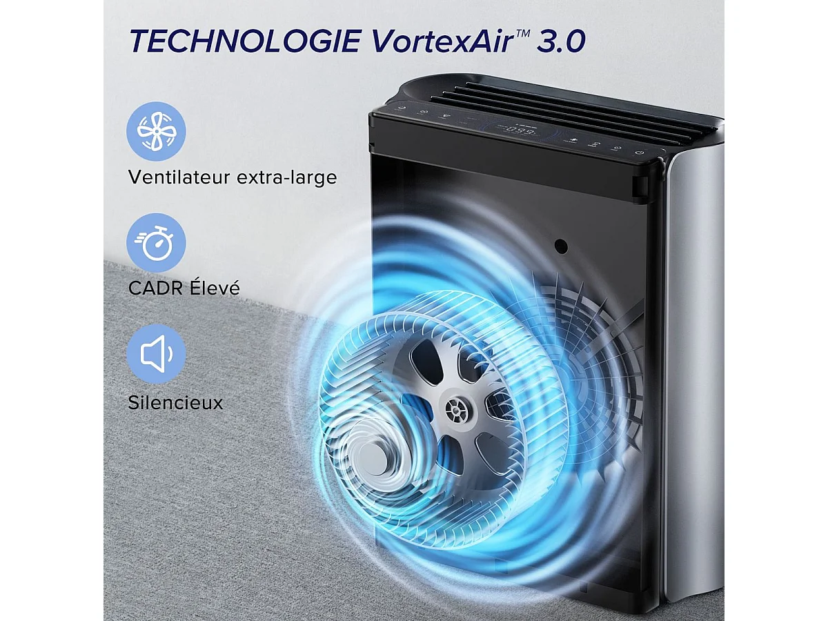 Levoit EverestAir LAP-EL551S-AEUR Purificateur d'air — jusqu'à 126 m², HEPA H13, 605 m³/h