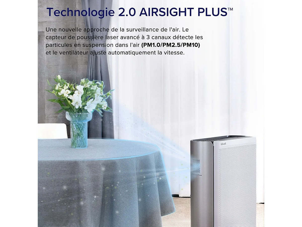 Levoit EverestAir LAP-EL551S-AEUR Purificateur d'air — jusqu'à 126 m², HEPA H13, 605 m³/h
