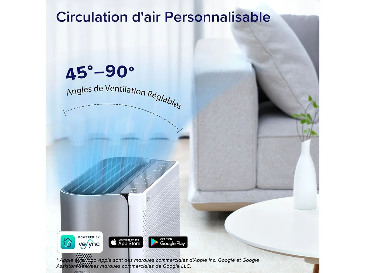 Levoit EverestAir LAP-EL551S-AEUR Purificateur d'air — jusqu'à 126 m², HEPA H13, 605 m³/h