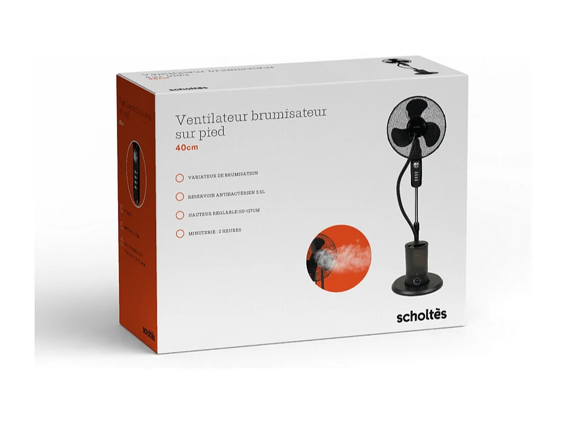 Scholtes Ventilateur sur pied 40cm 85w noir - SCBU40M