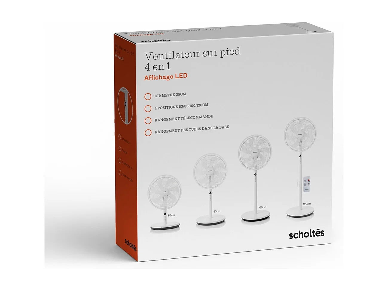 Scholtes Ventilateur sur pied 35cm 45w blanc - SCUS500DT