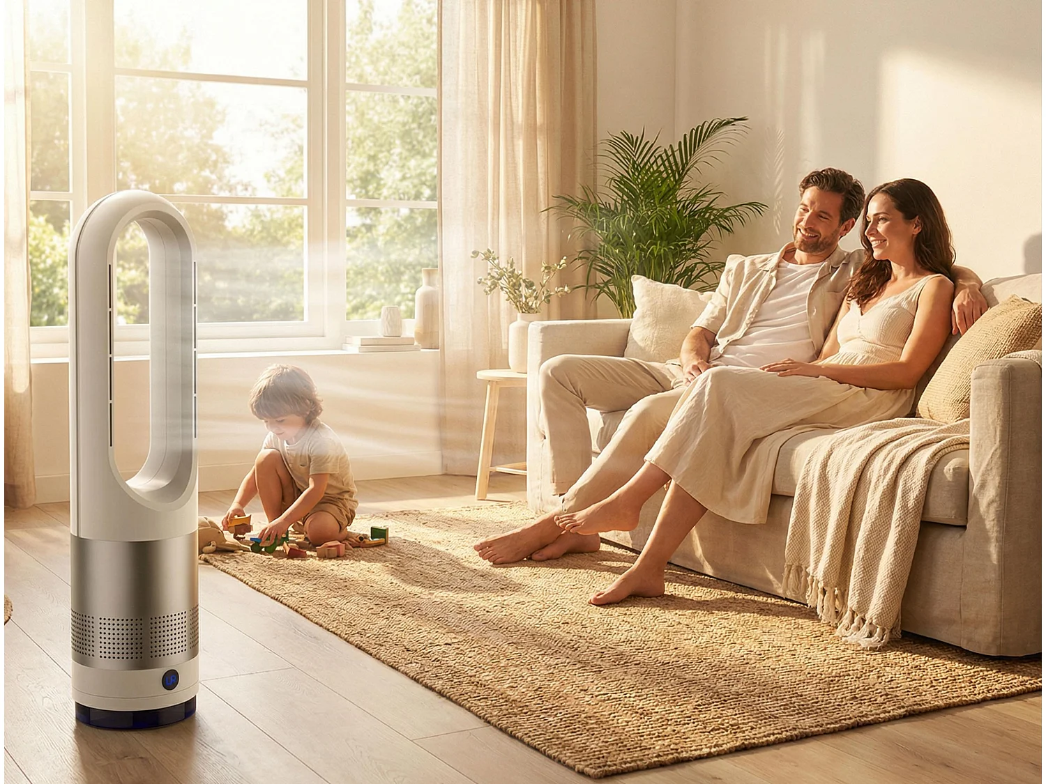 Ventilateur chauffant sans pales avec oscillation et 8 vitesses