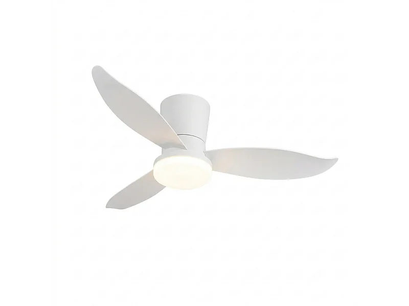 NETTLIFE Plafondventilator met LED-verlichting, 3 stille bladen, wit, dimbaar, 6 snelheden met afstandsbediening voor slaapkamer en keuken