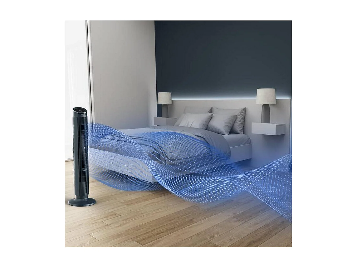 Rowenta Eole Silence Force , Ventilatore a Torre, Raffrescamento Intenso, Silenzioso, VU7050