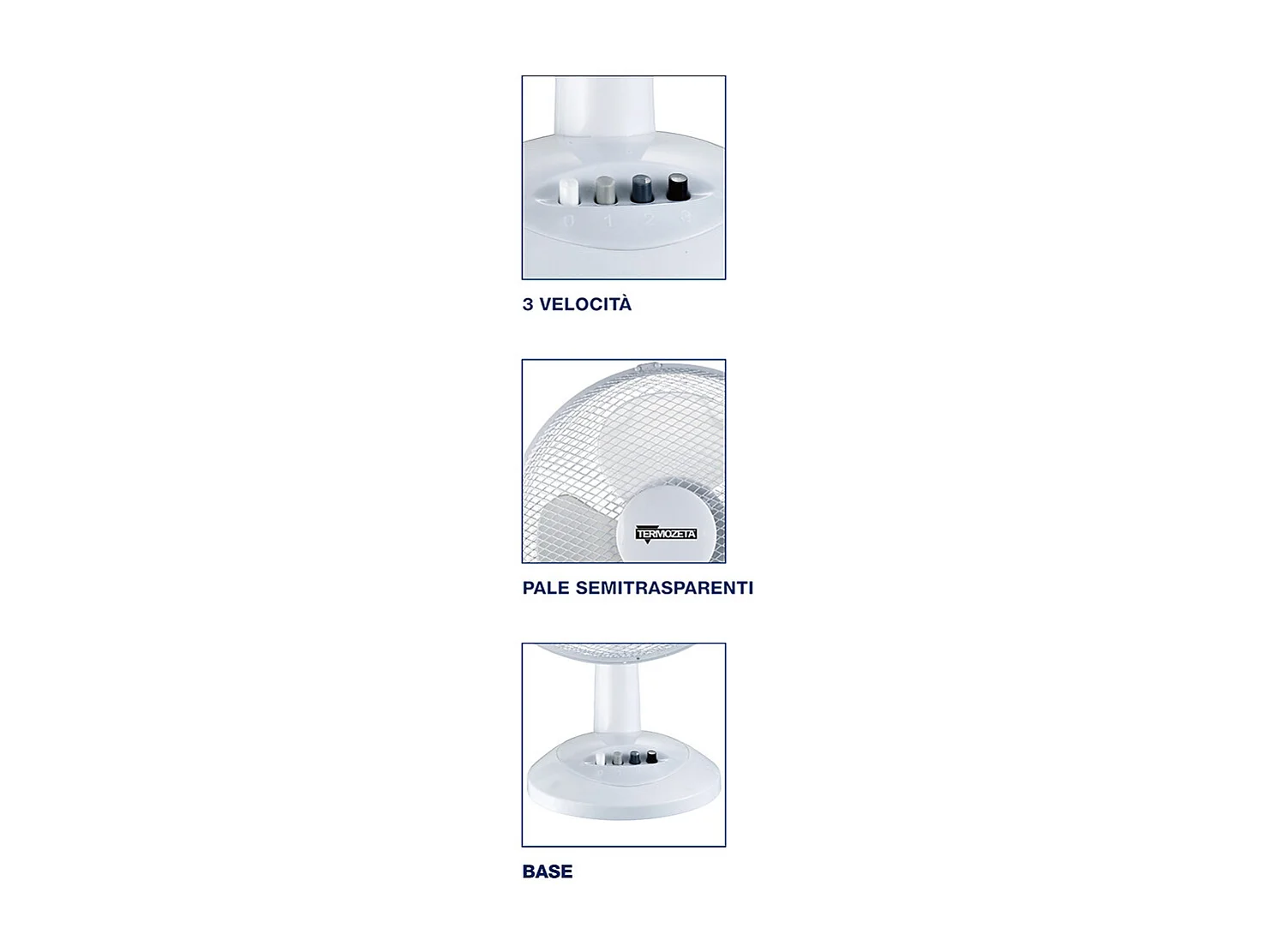 Termozeta TZWZ04 ventilatore da tavolo Grigio Bianco