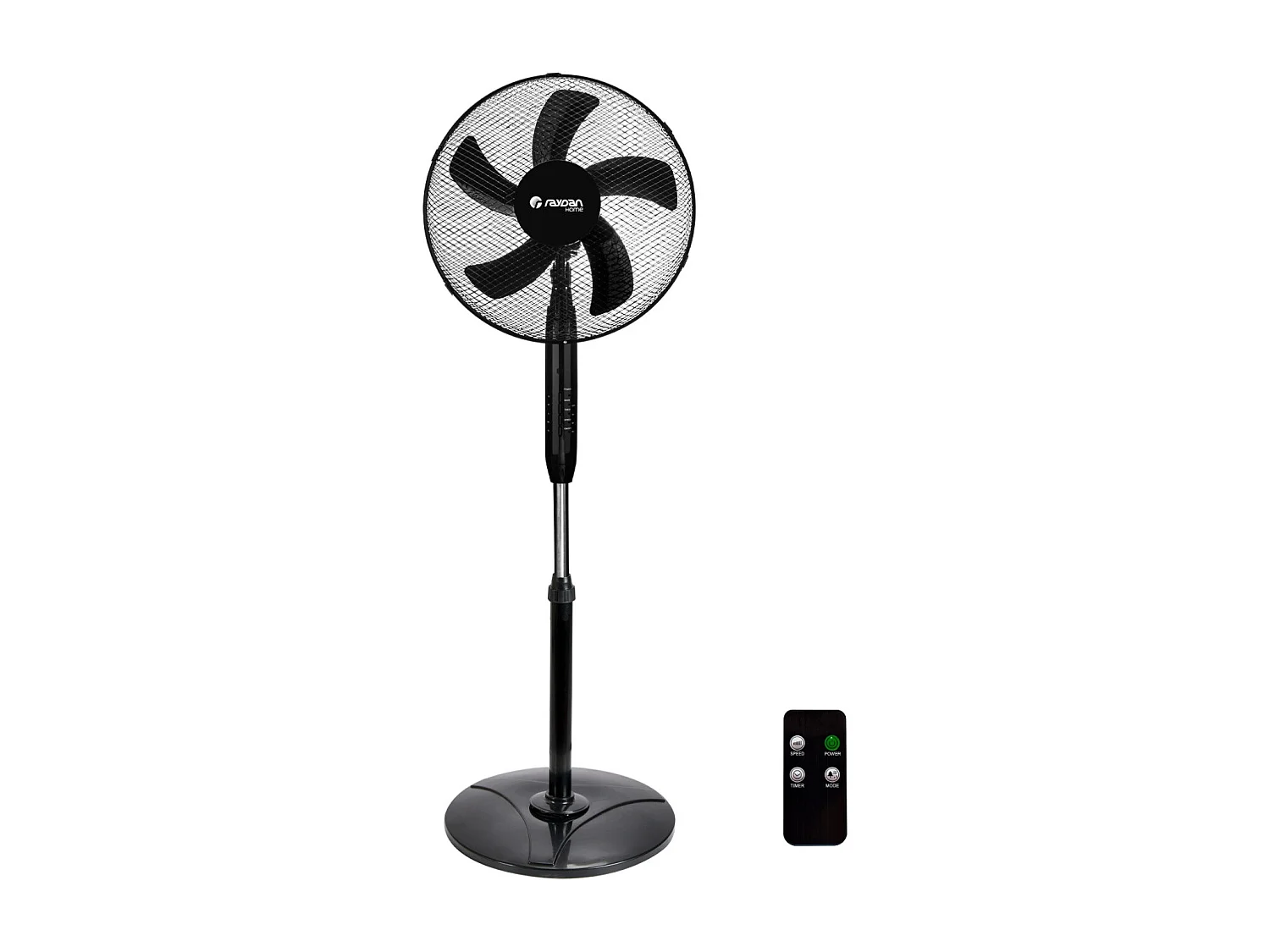 Ventilateur sur pied avec télécommande 16" 40cm 40W 3 vitesses AirMax Noir Raydan Home