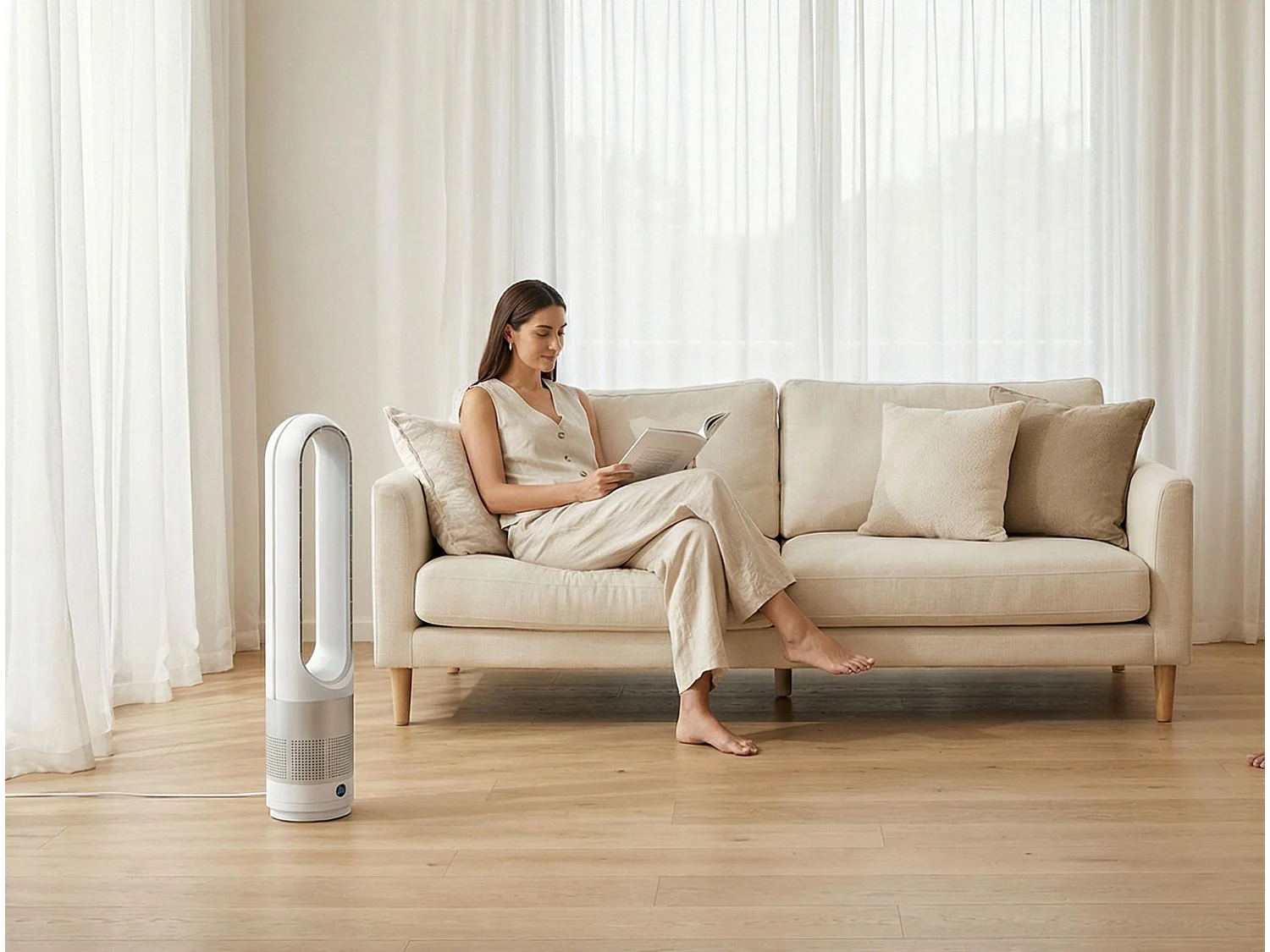 Ventilateur sans pale avec oscillation et 8 vitesses