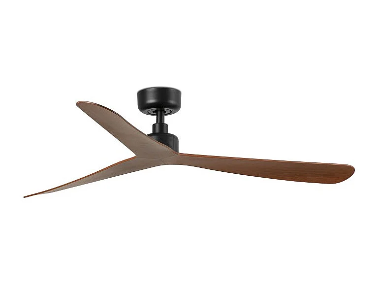 ROCKER M Ventilateur sans éclairage, corps noir, pales en noyer, Faro Barcelona