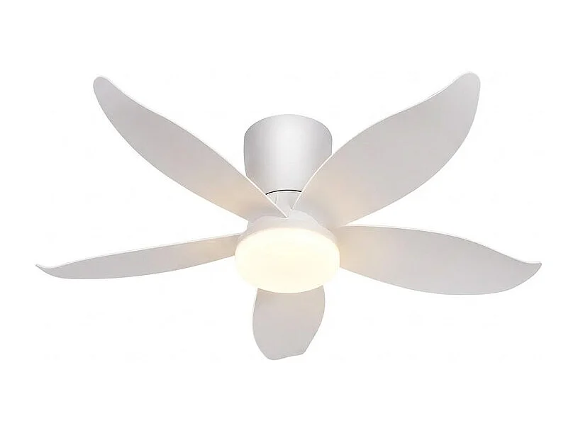 NETTLIFE Ventilateur de Plafond avec Éclairage LED 5 Pales Silencieux, Blanc Dimmable 6 Vitesses avec Télécommande pour Chambre et Salon