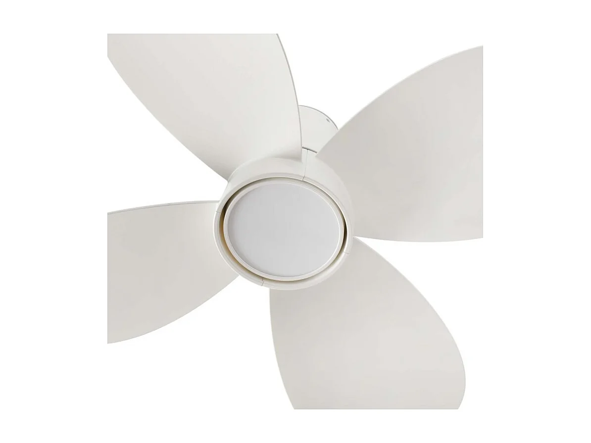 Faro Barcelona Ventilateur Klover S blanc avec éclairage LED, diamètre 80 cm, hauteur 22,3 cm
