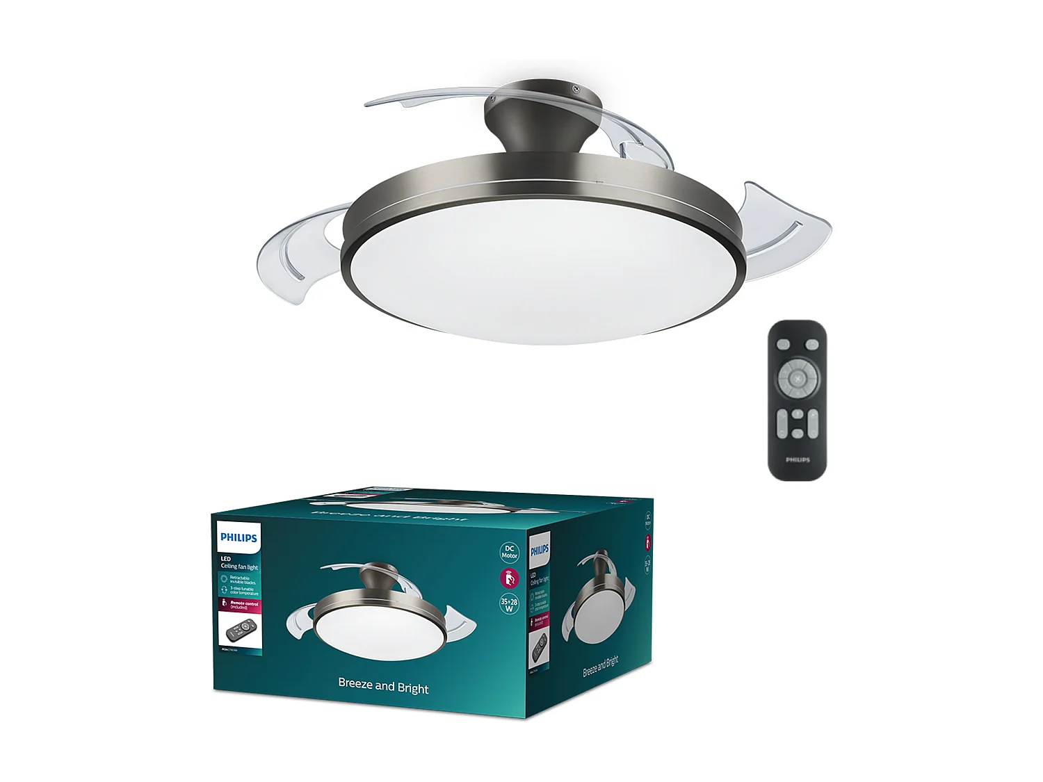 Ventilatore da Soffitto Silenzioso Atlas 49cm Motore DC 929004081901