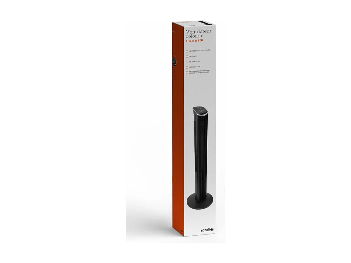 Scholtes Ventilateur colonne 70w 3 vitesses noir - SCVT117DT