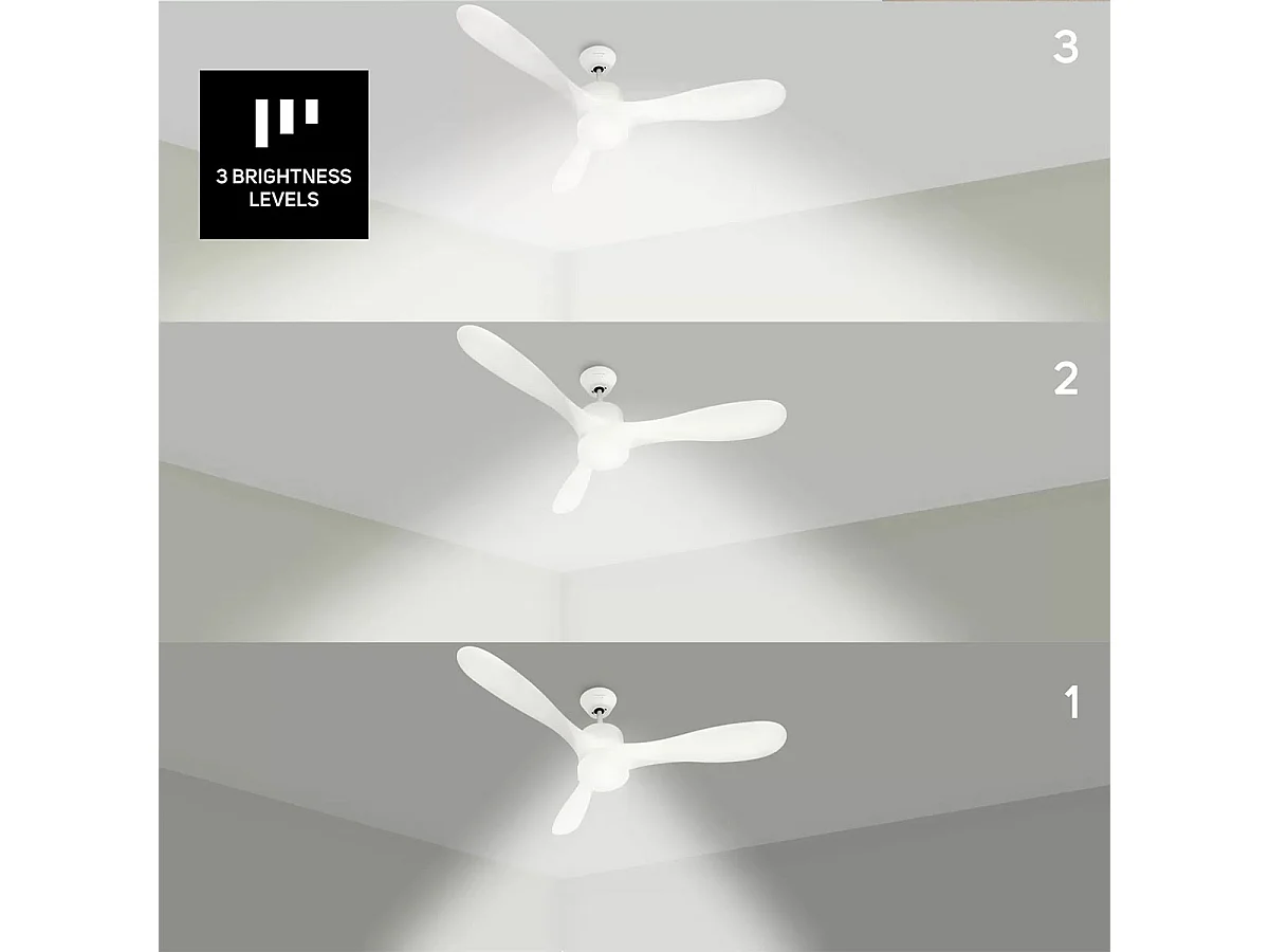 Taurus Alpatec Ventilateur de plafond 132cm + lumière - FRESKO PURE 3B