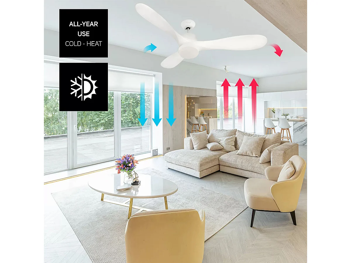 Taurus Alpatec Ventilateur de plafond 132cm + lumière - FRESKO PURE 3B