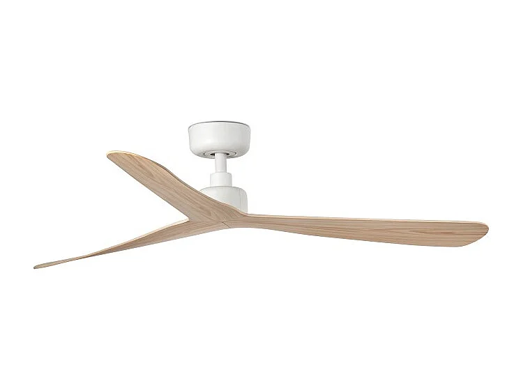 ROCKER M, Ventilateur  sans éclairage, corps blanc, pales en frêne, Faro Barcelona