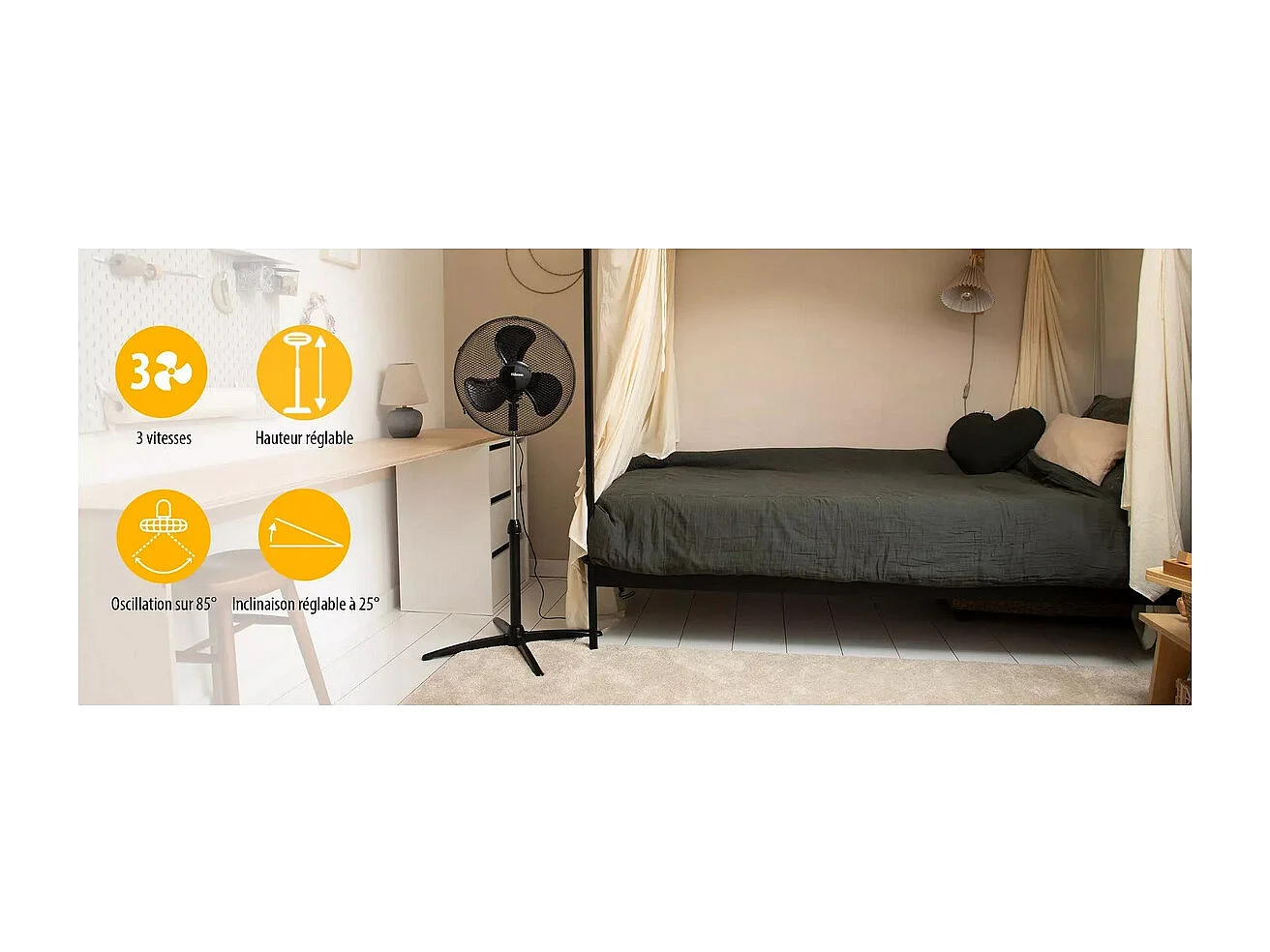 Tristar Ventilateur à pieds  40cm 45w noir - VE-5756