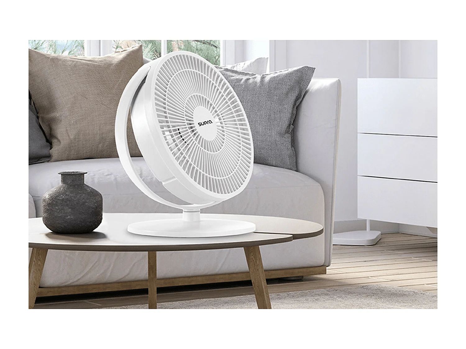 Supra Ventilateur de table 25cm 12w blanc - HELI-1