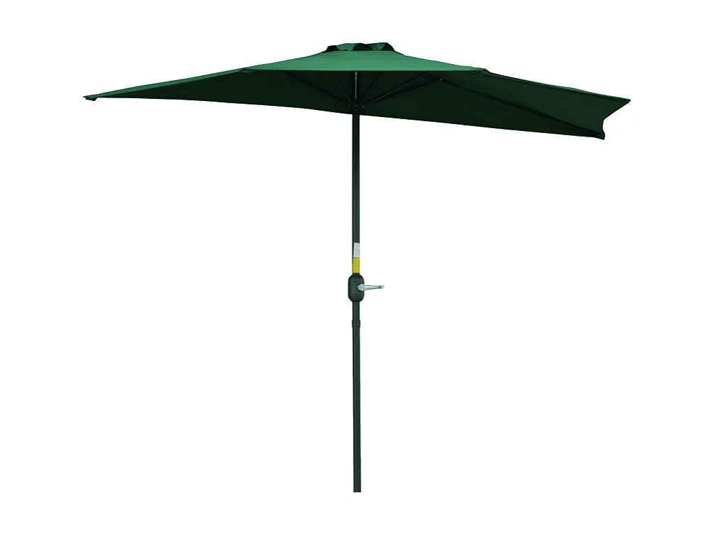 Parasol Ubaldo Demi-Lune Balcon Terrasse Vert Protection UV Manivelle Pratique