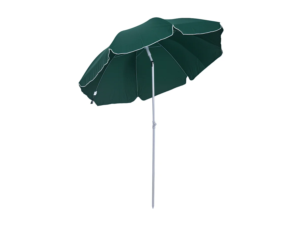 Parasol Sachsbach Octogonal Inclinable 2m Jardin Terrasse Vert Résistant UV