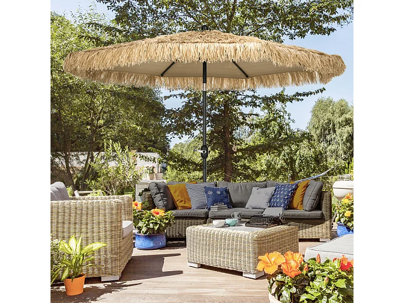 Parasol Monterosso Inclinable Kaki Résistant Extérieur Jardin Terrasse Vacances