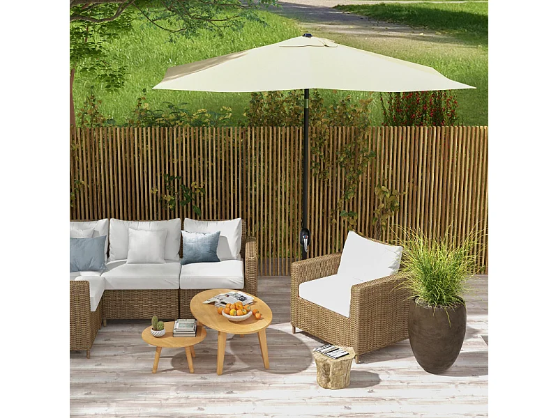Parasol Dunmore Inclinable Jardin Terrasse Piscine Anti-UV Beige 2,9x2m