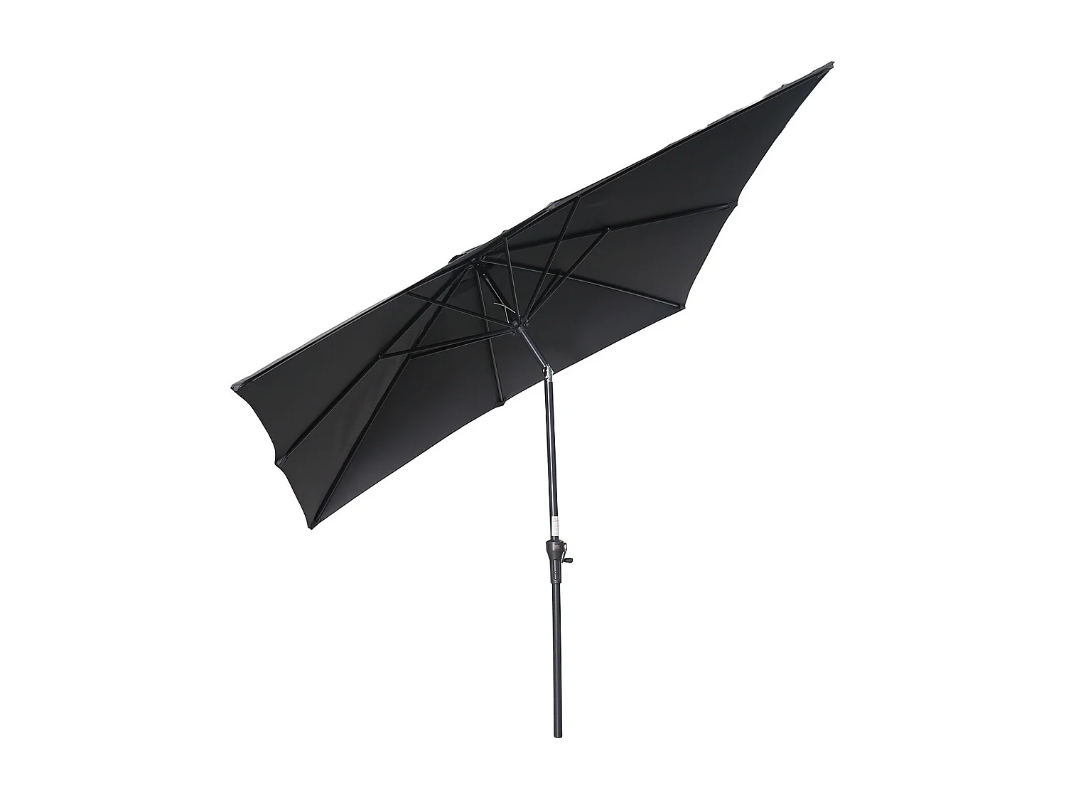 Parasol canne - Garden Impressions - Lotus - 250 x 250 cm gris foncé avec housse et pied Cosmo 40 kg