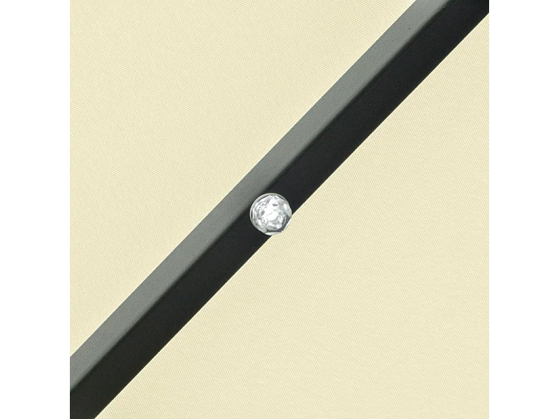 Parasol Fiorella Inclinable LED Solaire Beige Éclairage Jardin Terrasse 265 cm
