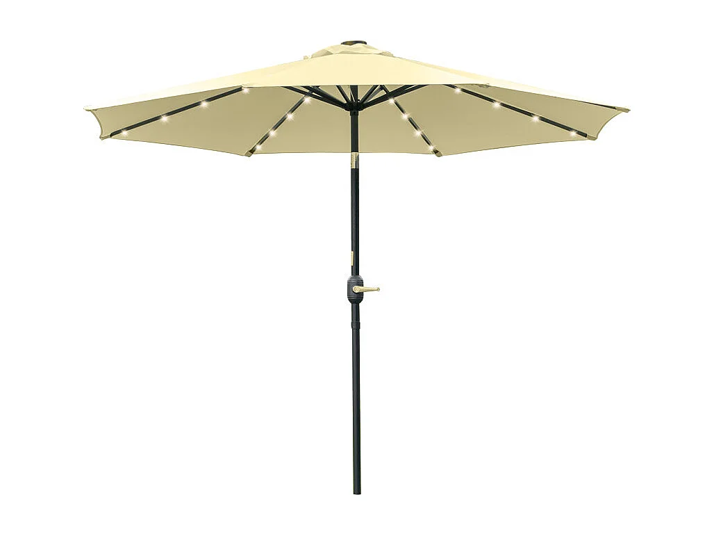 Parasol Fiorella Inclinable LED Solaire Beige Éclairage Jardin Terrasse 265 cm