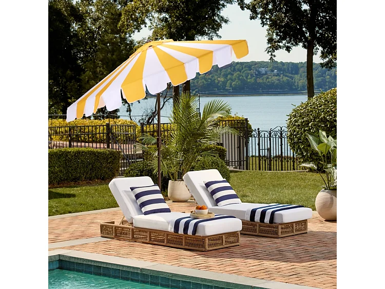 Parasol Rayure jaune OPEN: 256 x 256 X 251 CLOSE: 15 x 15 x 251 - James