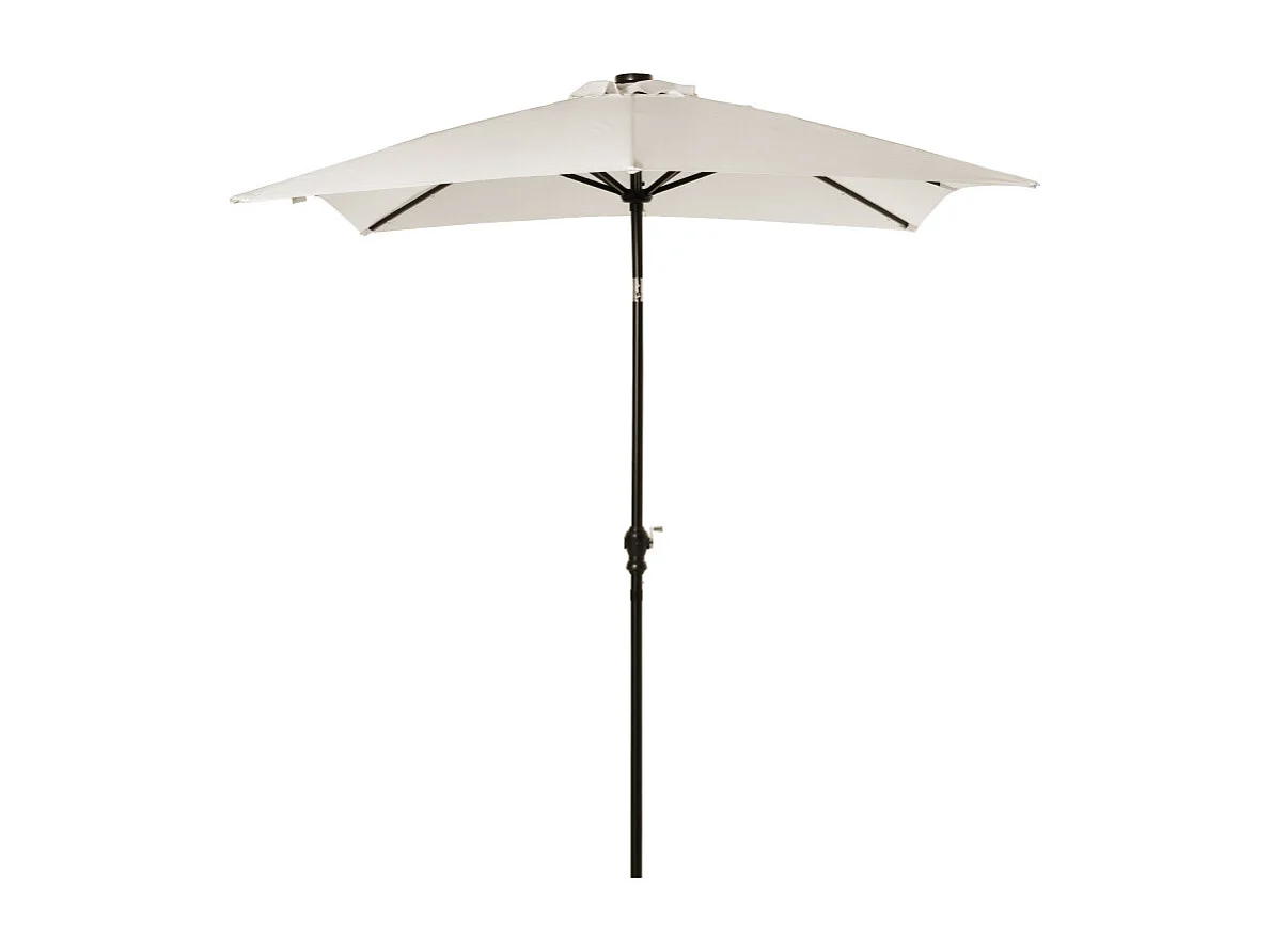 Parasol Gautegiz Rectangulaire Inclinable Solaire LED Blanc Cassé Éclairage Jardin Terrasse