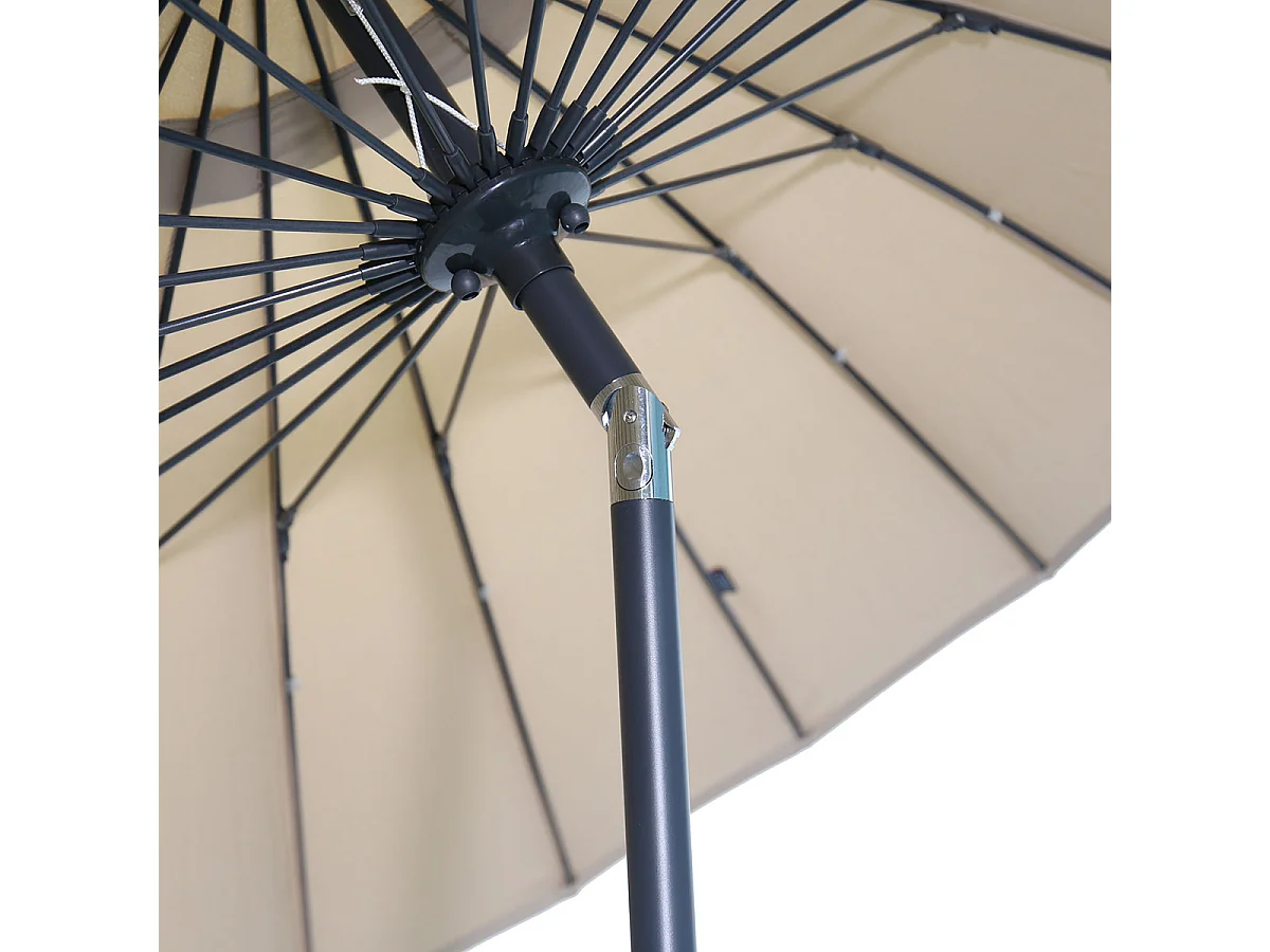Garden Impressions Manilla stokparasol Ø250 cm - taupe incl parasolhoes en 40 kg Cosmo parasolvoet