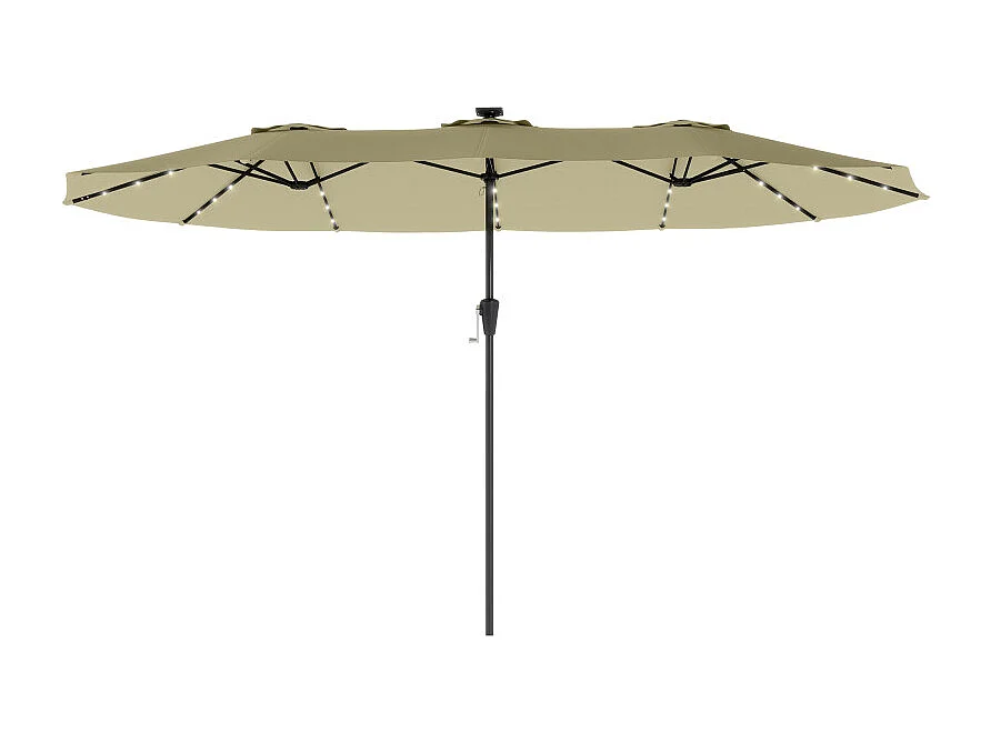 Parasol Flémont Double XL Éclairage Solaire Beige Protection UPF50+ 4x2m