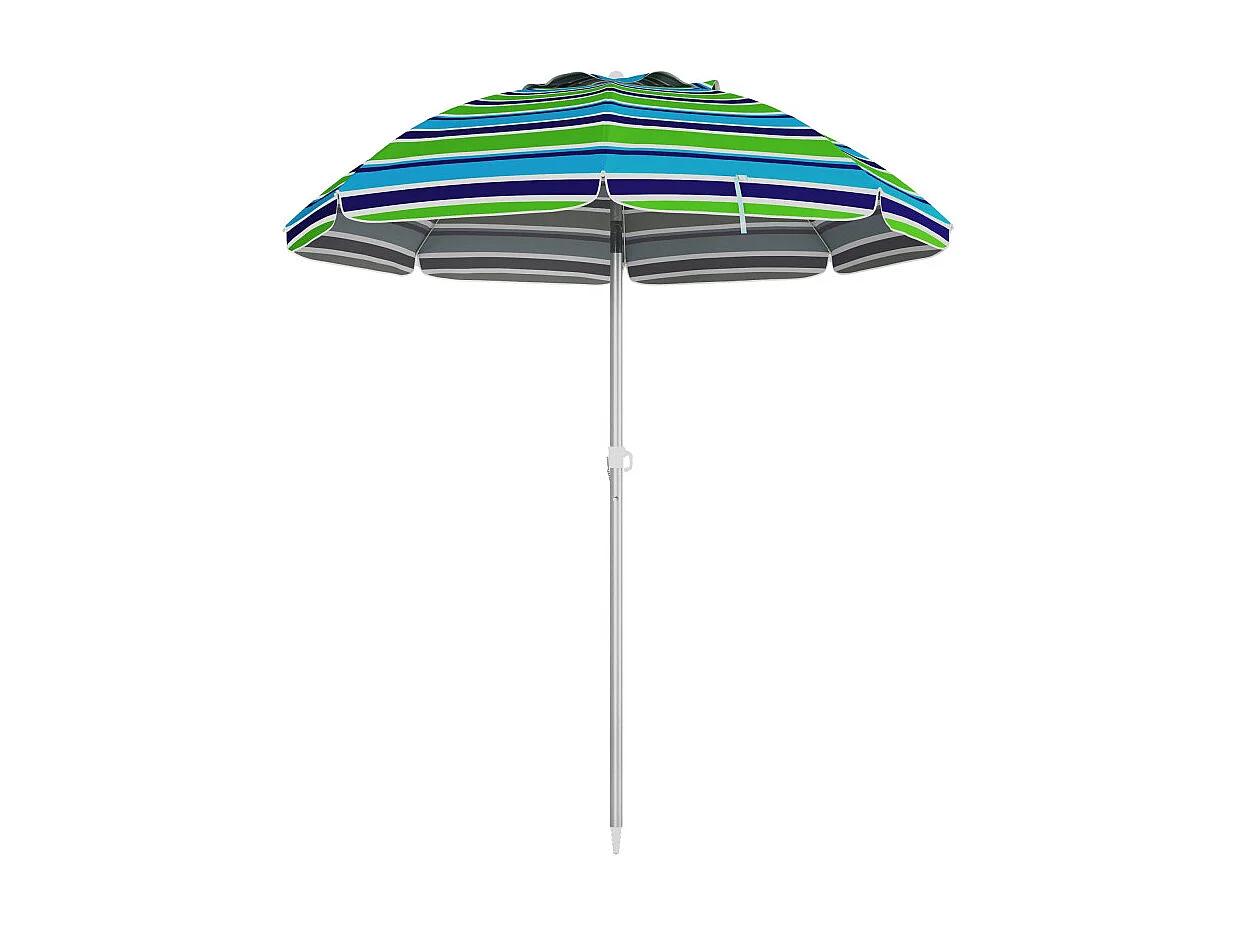 Parasol Isolotto Inclinable Réglable Ø178 cm Anti-UV Résistant Vent Multicolore