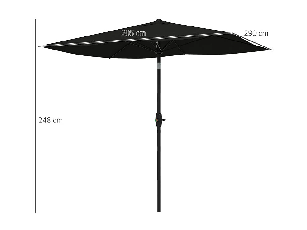 Parasol Teodosio inclinable anti-UV 50+ noir jardin terrasse piscine aluminium résistant
