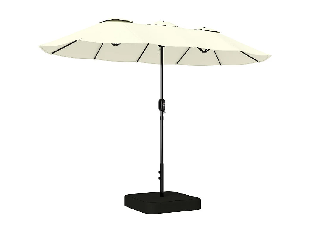 Parasol Geisbach XXL Extérieur Stabilisé Beige Tissu Anti-UV 50+ 3m